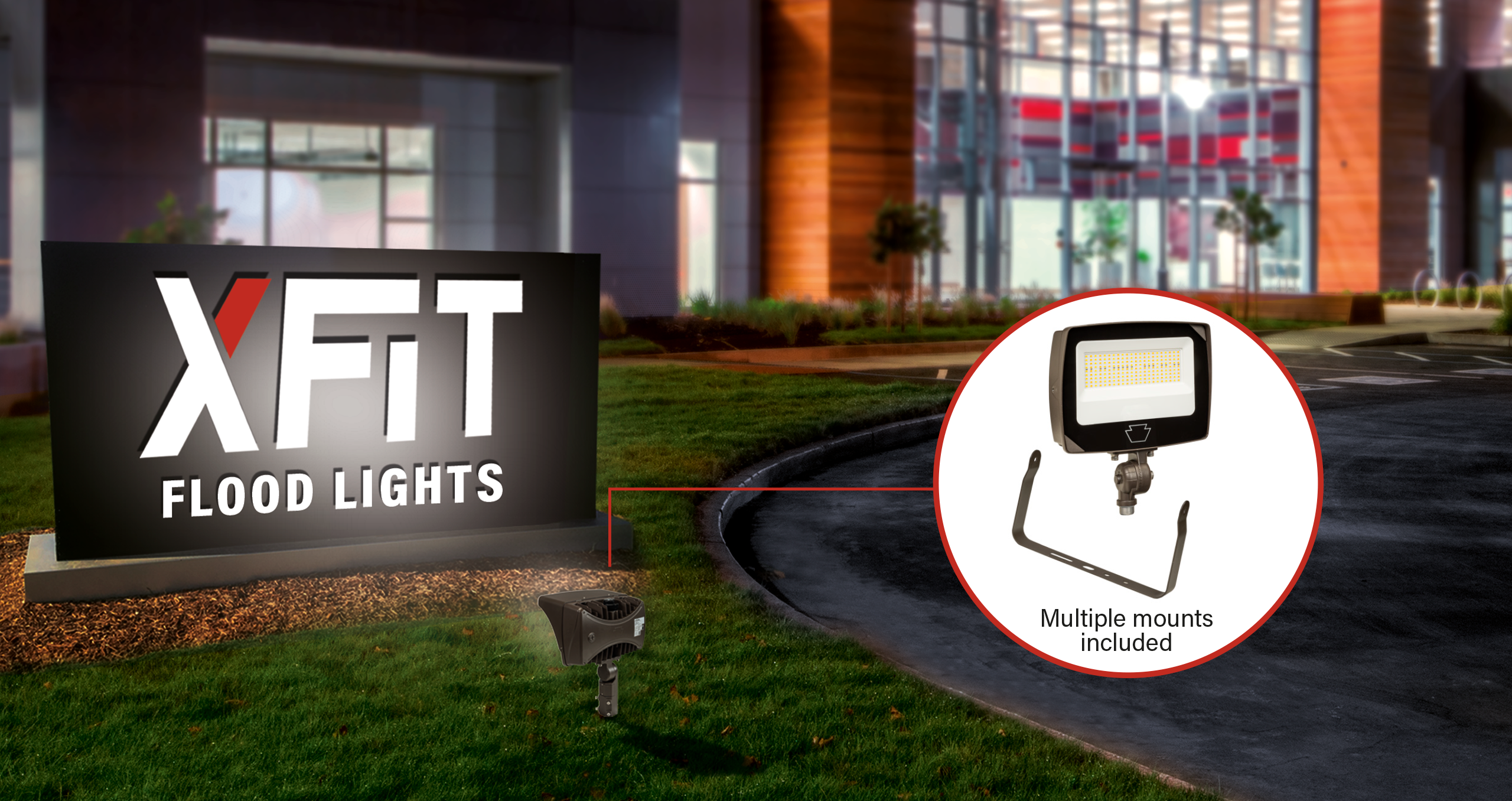 Monument Sign Lighting XFit Flood Lights