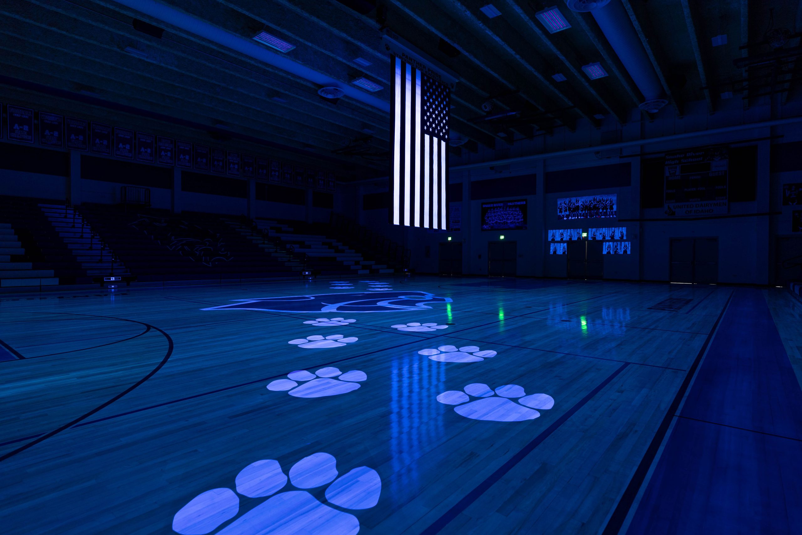 Snake River High School Gym Black Light