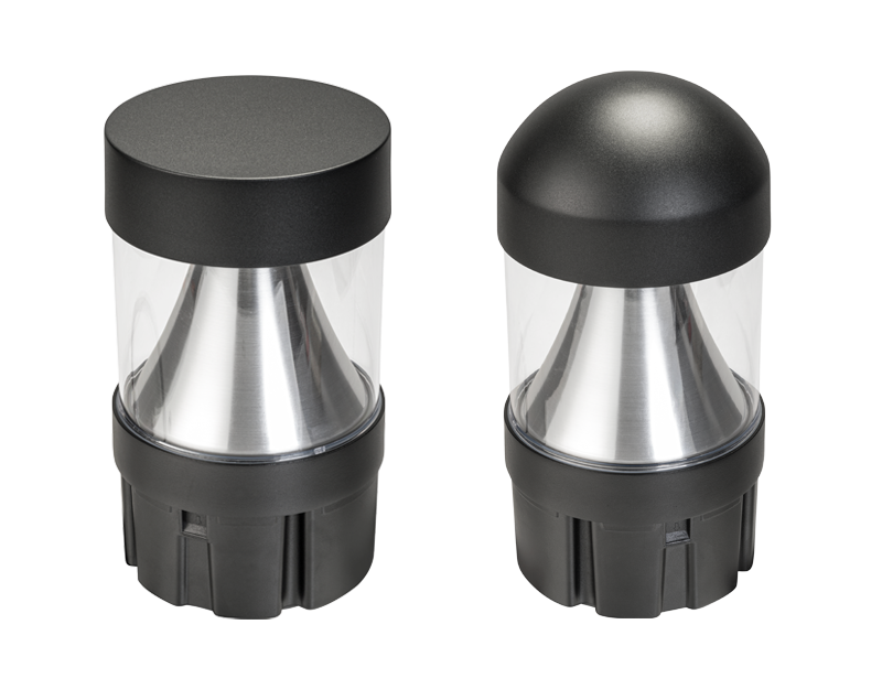 bollard lighting cone reflector flattop dome top