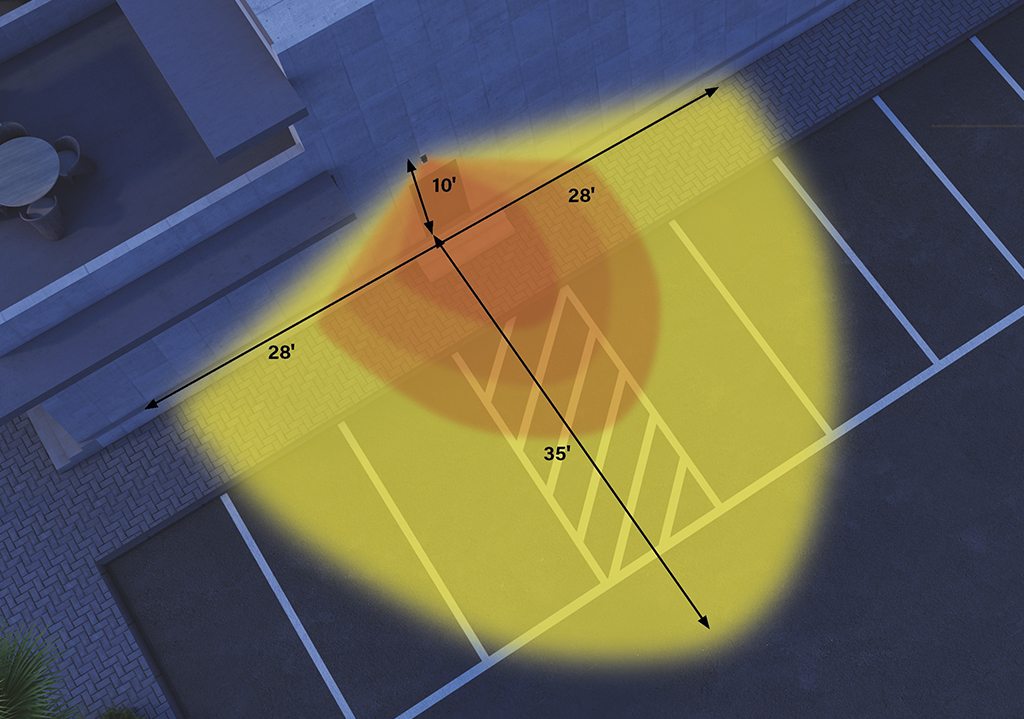 low profile led wall pack beam spread render