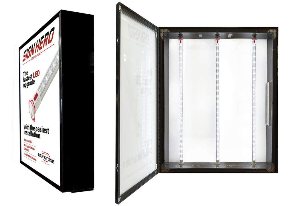 led sign hero tubes cabinet