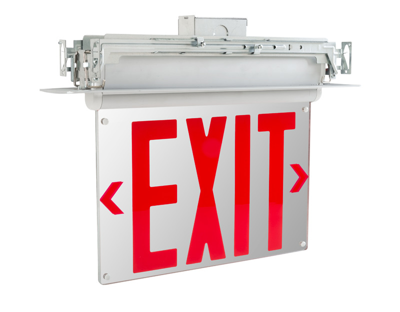 edge lit exit sign nyc compliant recessed