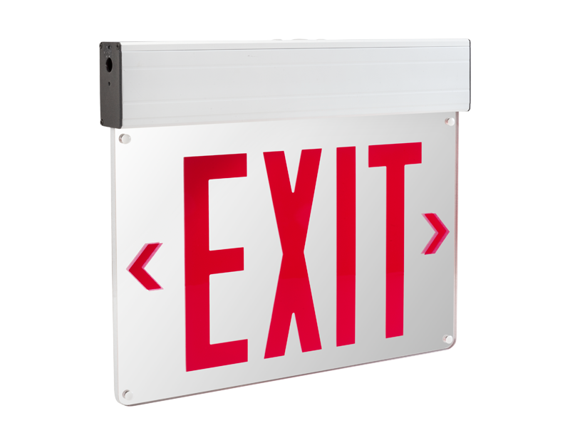 edge lit exit sign nyc compliant white