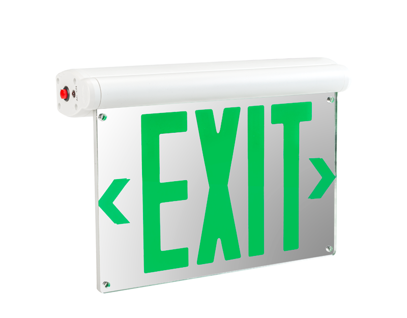 edge lit exit sign rear mount