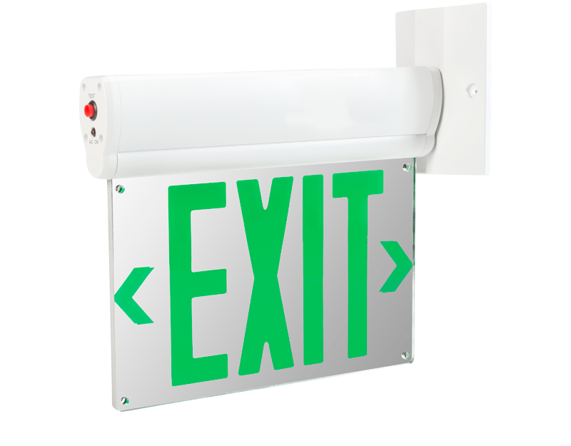 edge lit exit sign side mount