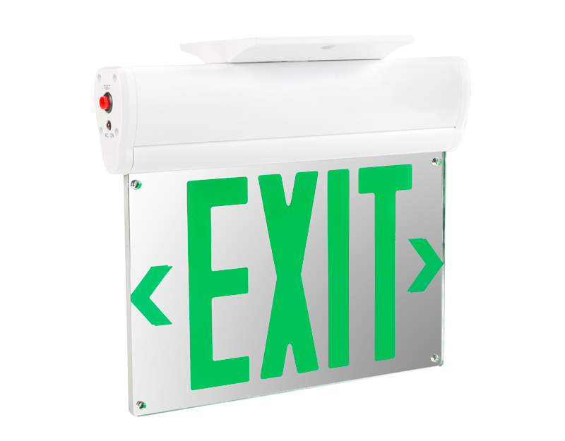 edge lit exit sign top mount