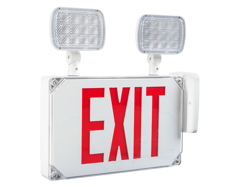 exit sign and emergency lighting combo square waterproof