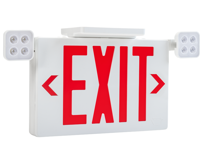 exit sign and emergency lighting combo square