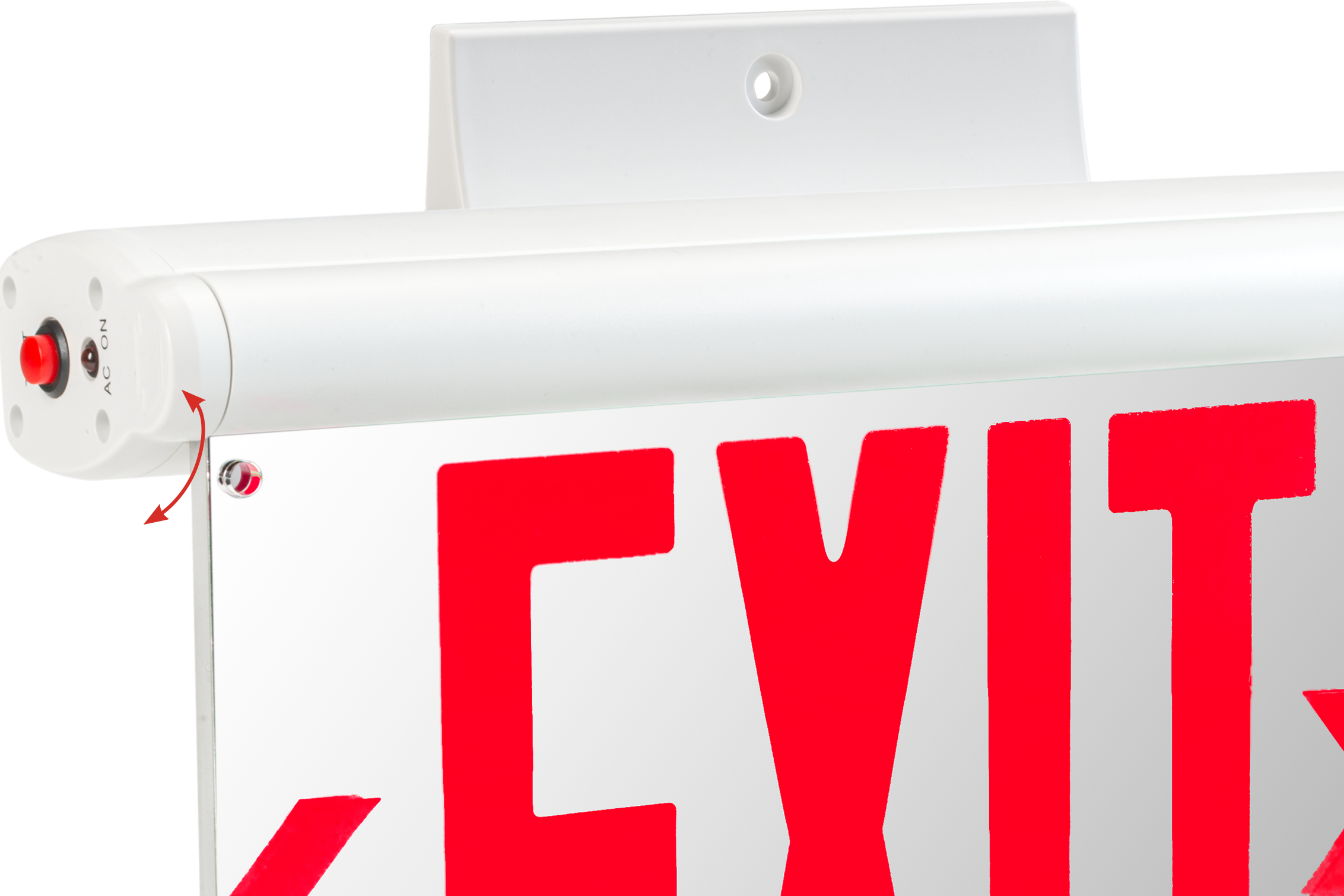 edge lit exit sign 180 degree rotation