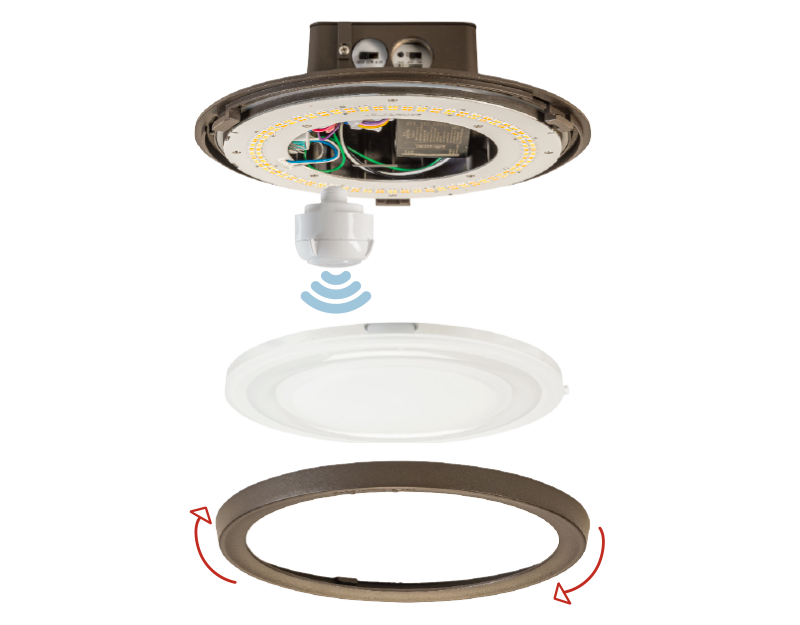 led canopy light fixtures exploded view arrows