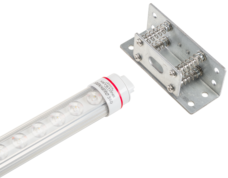 led sign hero tubes direct wire with spring-loaded bracket